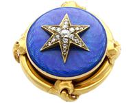 0.35ct Diamond & Enamel, 18ct Yellow Gold Brooch - Antique c.1880 (3 of 9) 0.35ct Diamond & Enamel, 18ct Yellow Gold Brooch - Antique c.1880 (3 of 9)