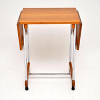 1950’s Vintage Oak & Chrome Drop Leaf Side Table (7 of 9) 1950’s Vintage Oak & Chrome Drop Leaf Side Table (7 of 9)
