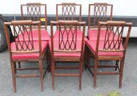 1800's Set 6 Mahogany Dining Chairs with Red Upholstery (2 of 3) 1800's Set 6 Mahogany Dining Chairs with Red Upholstery (2 of 3)