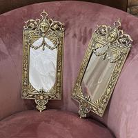 Pair Of Neoclassical Revival Brass Wall Mirrors (1 of 6)
