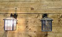 A Superb Pair of Leaded Glass Wall Lanterns