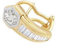 2.17ct Diamond & 18ct Yellow Gold Earrings - Vintage c.1950 (3 of 9) 2.17ct Diamond & 18ct Yellow Gold Earrings - Vintage c.1950 (3 of 9)