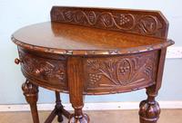 Antique Jacobean Style Carved Oak Demi Lune Side Table (6 of 8) Antique Jacobean Style Carved Oak Demi Lune Side Table (6 of 8)
