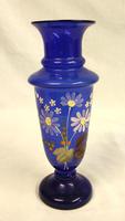 Antique Pair Bristol Blue Glass Shaped Decorated Vases (2 of 6) Antique Pair Bristol Blue Glass Shaped Decorated Vases (2 of 6)