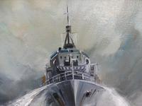Oil on Board The Battle Ship Listed Artist Dion Pears (10 of 12) Oil on Board The Battle Ship Listed Artist Dion Pears (10 of 12)