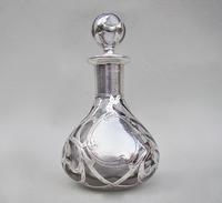 Exquisite Overlay Sterling Silver & Glass Scent Bottle c.1900 (2 of 8) Exquisite Overlay Sterling Silver & Glass Scent Bottle c.1900 (2 of 8)