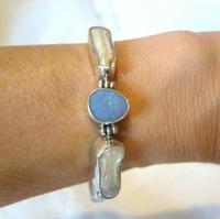 Vintage Silver Opal & Blister Pearl Bracelet 1970s 7 3/4" Length 15.6 Grams (2 of 12) Vintage Silver Opal & Blister Pearl Bracelet 1970s 7 3/4" Length 15.6 Grams (2 of 12)