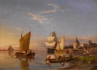 Oil painting by Pieter Cornelis Dommersen “Hoorn on the Juiderzee” (4 of 6) Oil painting by Pieter Cornelis Dommersen “Hoorn on the Juiderzee” (4 of 6)