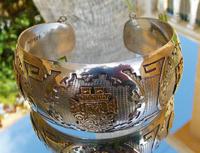 Rare Stunning Art Deco Solid Silver & 18k Gold Shield Mounted Bracelet / Bangle (8 of 8) Rare Stunning Art Deco Solid Silver & 18k Gold Shield Mounted Bracelet / Bangle (8 of 8)
