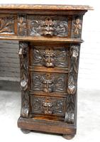 Small Carved Oak Green Man Desk (2 of 10) Small Carved Oak Green Man Desk (2 of 10)