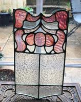 Antique Stained Glass Panel with Pink Glass Detail (5 of 10) Antique Stained Glass Panel with Pink Glass Detail (5 of 10)