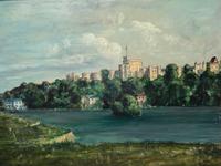 Fine 20th Century Oil Painting Royal Windsor Castle "View From The Thames" (2 of 12) Fine 20th Century Oil Painting Royal Windsor Castle "View From The Thames" (2 of 12)