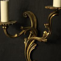 French Pair Of Gilded Twin Arm Wall Lights Oka04080 (3 of 10) French Pair Of Gilded Twin Arm Wall Lights Oka04080 (3 of 10)