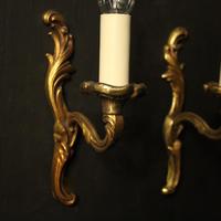 French Pair Of Single Gilded Antique Wall Lights (3 of 10) French Pair Of Single Gilded Antique Wall Lights (3 of 10)
