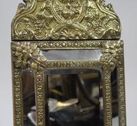 Small 19th Century French Repoussé Brass Cushion Mirror (3 of 7) Small 19th Century French Repoussé Brass Cushion Mirror (3 of 7)