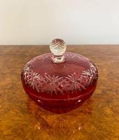 Antique Victorian Quality Cut Cranberry Glass Lidded Bowl (2 of 4) Antique Victorian Quality Cut Cranberry Glass Lidded Bowl (2 of 4)