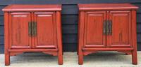 Excellent Pair of Chinese Red Lacquered Cabinets / Cupboards c.1900 (15 of 15) Excellent Pair of Chinese Red Lacquered Cabinets / Cupboards c.1900 (15 of 15)