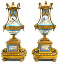 Wonderful Pair of Clock Garnitures Side Urns This Sevres Clock Garnitures (9 of 10) Wonderful Pair of Clock Garnitures Side Urns This Sevres Clock Garnitures (9 of 10)