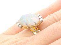 5.81ct Opal & 0.30ct Diamond, 9ct Yellow Gold Dress Ring - Vintage c.1960 (8 of 9) 5.81ct Opal & 0.30ct Diamond, 9ct Yellow Gold Dress Ring - Vintage c.1960 (8 of 9)
