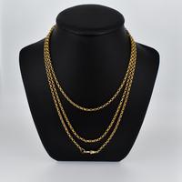 Antique Victorian Long 18ct Rolled Gold Guard Muff Chain Necklace 54" Length (2 of 7) Antique Victorian Long 18ct Rolled Gold Guard Muff Chain Necklace 54" Length (2 of 7)