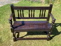 Victorian Oak Hall Twin Bench (2 of 5) Victorian Oak Hall Twin Bench (2 of 5)