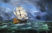 Huge Magnificent 20th Century Vintage Seascape Oil Painting - Battleship in Rough Sea (2 of 12) Huge Magnificent 20th Century Vintage Seascape Oil Painting - Battleship in Rough Sea (2 of 12)