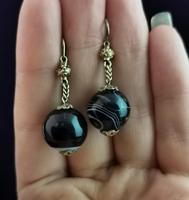 Antique Victorian Agate Drop Earrings, 9ct Gold (4 of 10) Antique Victorian Agate Drop Earrings, 9ct Gold (4 of 10)