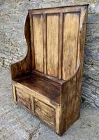 Antique Pine Panelled Box Settle (2 of 16) Antique Pine Panelled Box Settle (2 of 16)