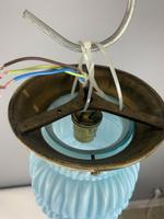 Art Deco Ceiling Light With Original Blue Shade; Brass Gallery; Rewired. (6 of 7) Art Deco Ceiling Light With Original Blue Shade; Brass Gallery; Rewired. (6 of 7)