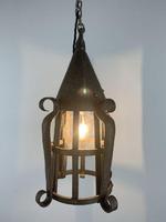 19th Century Blacksmiths Wrought Iron Ceiling Light, Lantern, Rewired (4 of 11) 19th Century Blacksmiths Wrought Iron Ceiling Light, Lantern, Rewired (4 of 11)