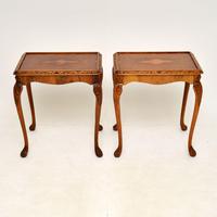 Pair of Antique Queen Anne Style Burr Walnut Side Tables (2 of 8) Pair of Antique Queen Anne Style Burr Walnut Side Tables (2 of 8)