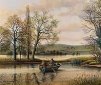 Fishing The River Ouse - Lovely Vintage North Yorkshire Riverscape Oil Painting (3 of 12) Fishing The River Ouse - Lovely Vintage North Yorkshire Riverscape Oil Painting (3 of 12)
