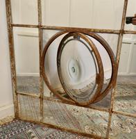 Large 19th Century Industrial Window Mirror with Central Leaded Bottle Glass Opening (4 of 8) Large 19th Century Industrial Window Mirror with Central Leaded Bottle Glass Opening (4 of 8)