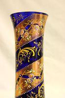 Beautiful Antique Bristol Blue Glass Decorated Vase (4 of 7) Beautiful Antique Bristol Blue Glass Decorated Vase (4 of 7)