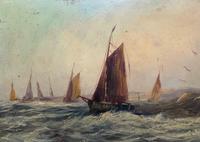 19thc (British School) Fishing Boats In Rough Seas Oil On Board Painting (6 of 13) 19thc (British School) Fishing Boats In Rough Seas Oil On Board Painting (6 of 13)