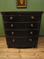 Large Antique Painted Black Bow Front Chest of Drawers, Gothic Shabby Chic (6 of 19) Large Antique Painted Black Bow Front Chest of Drawers, Gothic Shabby Chic (6 of 19)
