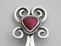 Arts & Crafts Cast Silver Caddy Spoon Red Enamel Cabochon by Omar Ramsden, London 1925 (6 of 11) Arts & Crafts Cast Silver Caddy Spoon Red Enamel Cabochon by Omar Ramsden, London 1925 (6 of 11)