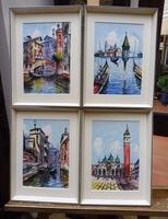 Set of 4 Watercolours Venice by Sirrol listed artist Aka Antonio Sirolli 1950s (10 of 10) Set of 4 Watercolours Venice by Sirrol listed artist Aka Antonio Sirolli 1950s (10 of 10)