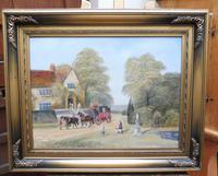 Large oil on canvas Old fashioned view Listed artist Richard Temple (3 of 10) Large oil on canvas Old fashioned view Listed artist Richard Temple (3 of 10)