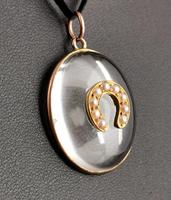 Antique Victorian Rock Crystal Pendant Gold Horseshoe, Split Pearl (7 of 14) Antique Victorian Rock Crystal Pendant Gold Horseshoe, Split Pearl (7 of 14)