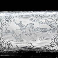 Victorian Solid Silver Cheroot / Cigar Case with a Hand-Engraved Hunting Scene - Alfred Taylor 1853 (10 of 15) Victorian Solid Silver Cheroot / Cigar Case with a Hand-Engraved Hunting Scene - Alfred Taylor 1853 (10 of 15)