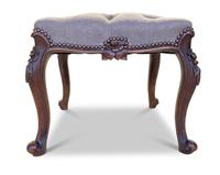 Walnut Upholstered Footstool (4 of 7) Walnut Upholstered Footstool (4 of 7)