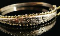 Antique Edwardian 9ct Gold Bangle, Floral Engraved (13 of 14) Antique Edwardian 9ct Gold Bangle, Floral Engraved (13 of 14)