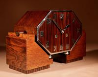 Fantastic Amsterdam School Art Deco Special Design Coromandel / Macassar Ebony & Oak Mantel Clock (9 of 9) Fantastic Amsterdam School Art Deco Special Design Coromandel / Macassar Ebony & Oak Mantel Clock (9 of 9)