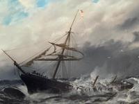 Huge 19th Century Seascape Oil Painting Sinking Ship Signalling Rescuers by Henry E Tozer (6 of 58) Huge 19th Century Seascape Oil Painting Sinking Ship Signalling Rescuers by Henry E Tozer (6 of 58)
