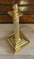 Victorian Brass Corinthian Column Table Lamp