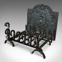 Antique Fireside Set, English, Fire Basket, Andirons, Back, Victorian c.1900 (5 of 12) Antique Fireside Set, English, Fire Basket, Andirons, Back, Victorian c.1900 (5 of 12)