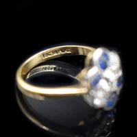 Antique Blue Sapphire and Old Cut Diamond Cluster 18ct 18K Yellow Gold and Platinum Ring (2 of 10) Antique Blue Sapphire and Old Cut Diamond Cluster 18ct 18K Yellow Gold and Platinum Ring (2 of 10)