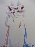 Watercolour Two Clowns Listed Irish Artist Judith Caulfield Walsh (2 of 10) Watercolour Two Clowns Listed Irish Artist Judith Caulfield Walsh (2 of 10)