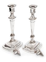 Georgian Style Candlesticks with Plain Columns and Swept Fluted Rectangular Bases (3 of 3) Georgian Style Candlesticks with Plain Columns and Swept Fluted Rectangular Bases (3 of 3)